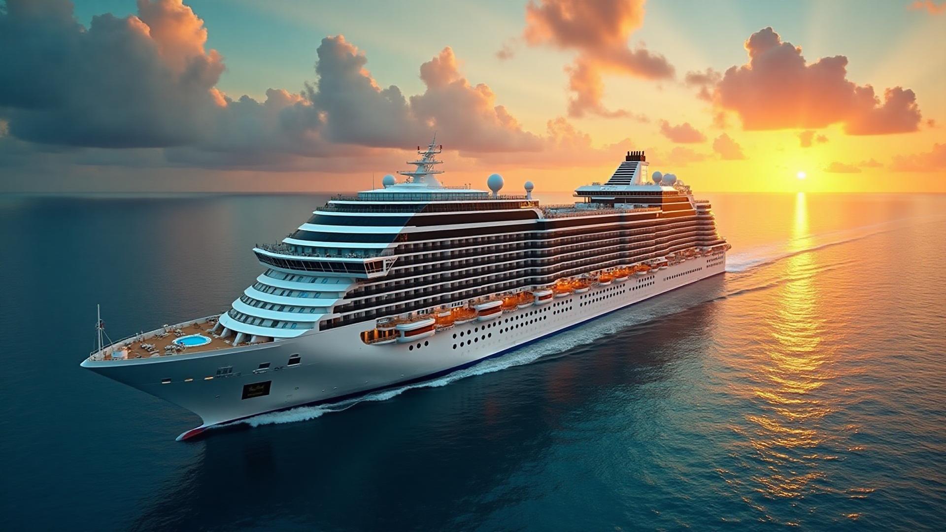 Luxury cruise vacation on the open ocean
